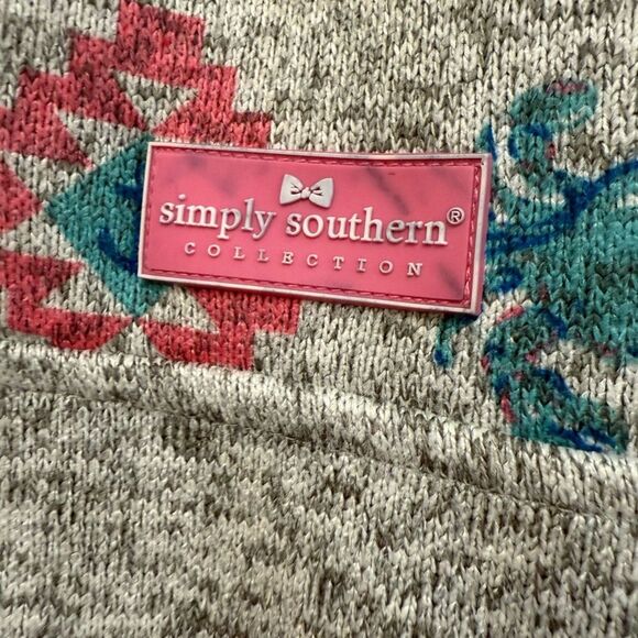 Simply Southern size S blue crab half button pullover - Picture 4 of 10